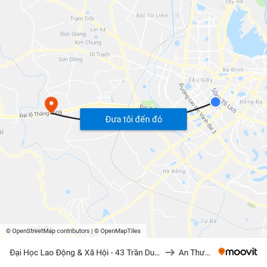 Đại Học Lao Động & Xã Hội - 43 Trần Duy Hưng to An Thượng map