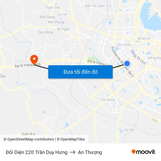 Đối Diện 220 Trần Duy Hưng to An Thượng map