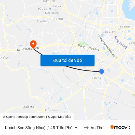Khách Sạn Sông Nhuệ (148 Trần Phú- Hà Đông) to An Thượng map