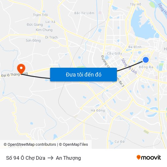 Số 94 Ô Chợ Dừa to An Thượng map