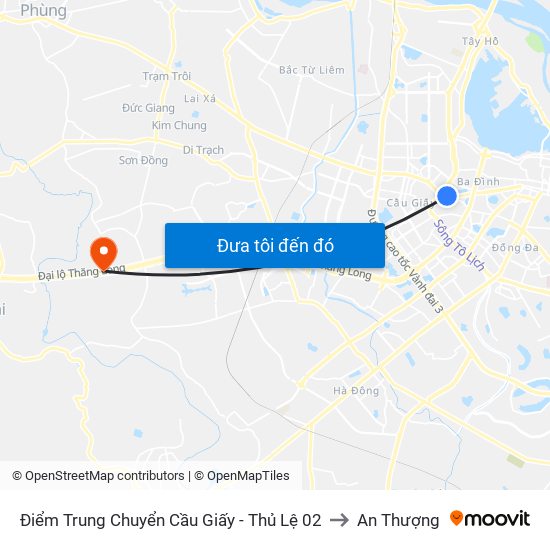 Điểm Trung Chuyển Cầu Giấy - Thủ Lệ 02 to An Thượng map