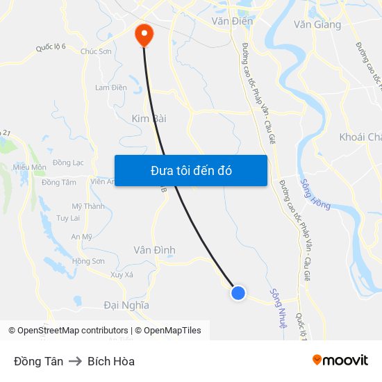 Đồng Tân to Bích Hòa map