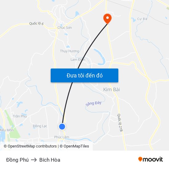 Đồng Phú to Bích Hòa map