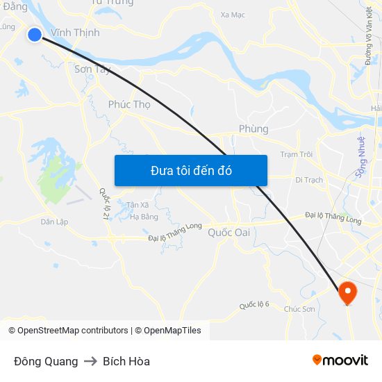 Đông Quang to Bích Hòa map