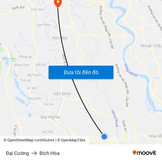 Đại Cường to Bích Hòa map
