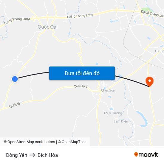 Đông Yên to Bích Hòa map