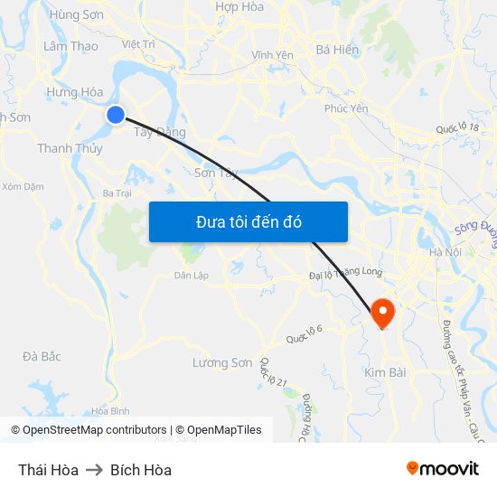 Thái Hòa to Bích Hòa map