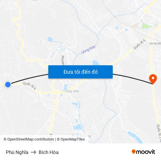 Phú Nghĩa to Bích Hòa map