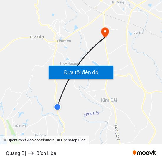 Quảng Bị to Bích Hòa map