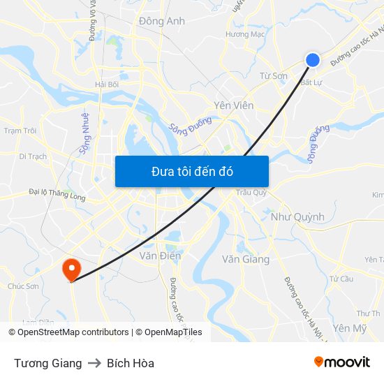 Tương Giang to Bích Hòa map
