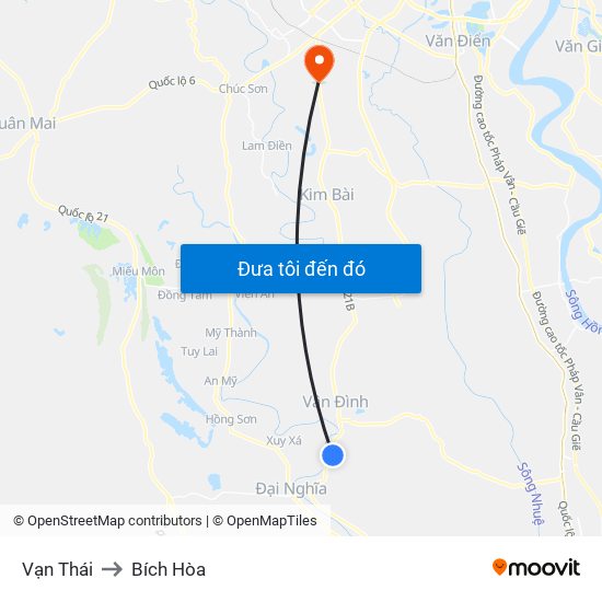 Vạn Thái to Bích Hòa map