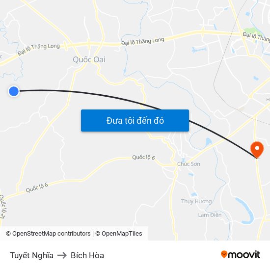 Tuyết Nghĩa to Bích Hòa map