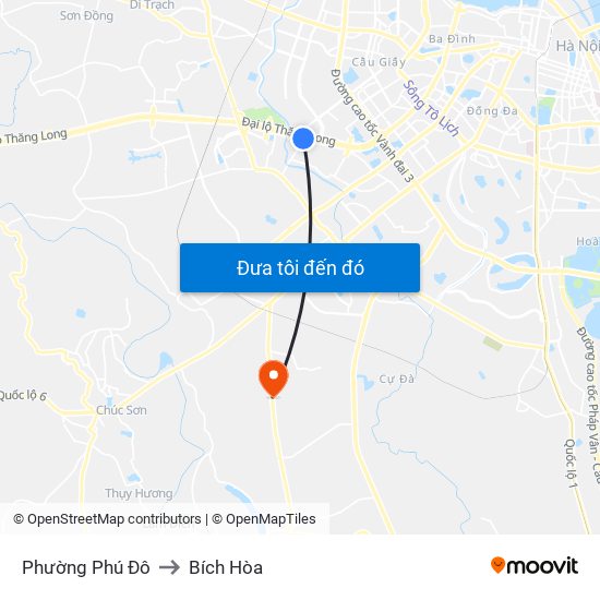 Phường Phú Đô to Bích Hòa map