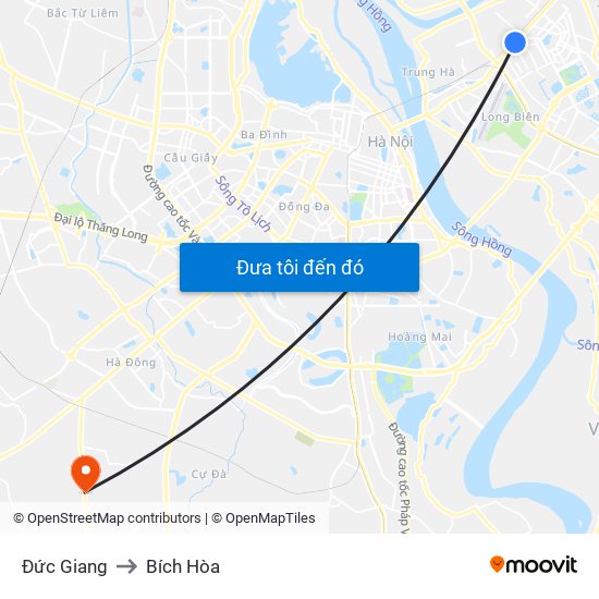 Đức Giang to Bích Hòa map