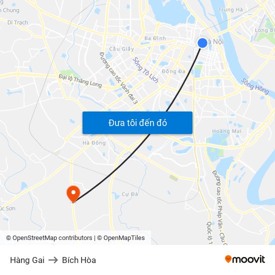Hàng Gai to Bích Hòa map