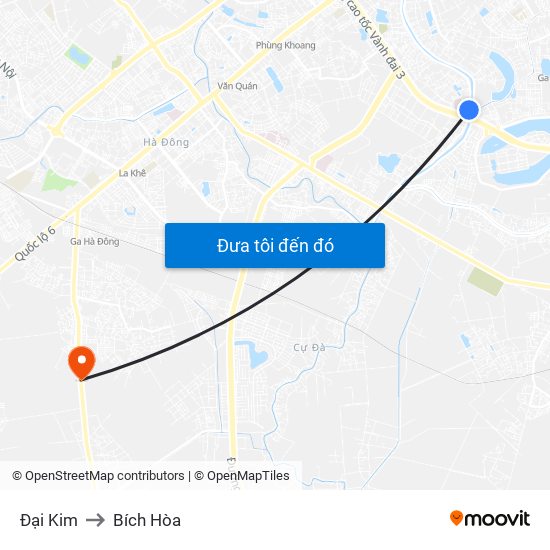 Đại Kim to Bích Hòa map