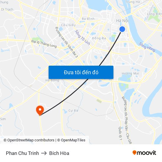 Phan Chu Trinh to Bích Hòa map