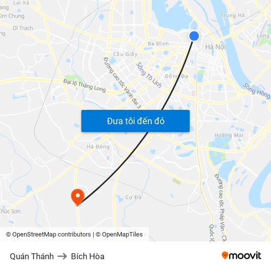 Quán Thánh to Bích Hòa map