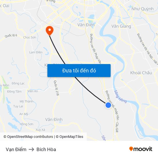 Vạn Điểm to Bích Hòa map