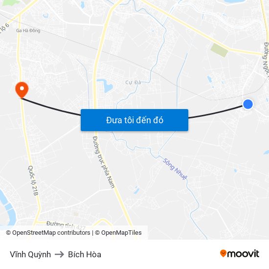 Vĩnh Quỳnh to Bích Hòa map