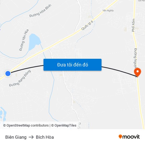 Biên Giang to Bích Hòa map