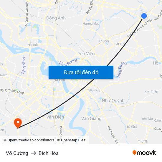 Võ Cường to Bích Hòa map