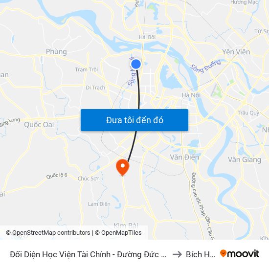 Đối Diện Học Viện Tài Chính - Đường Đức Thắng to Bích Hòa map