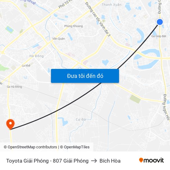 Toyota Giải Phóng - 807 Giải Phóng to Bích Hòa map