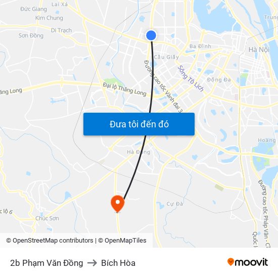 2b Phạm Văn Đồng to Bích Hòa map