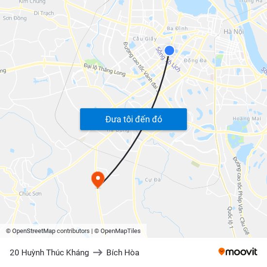 20 Huỳnh Thúc Kháng to Bích Hòa map
