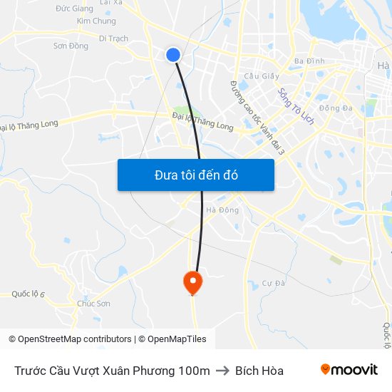 Trước Cầu Vượt Xuân Phương 100m to Bích Hòa map