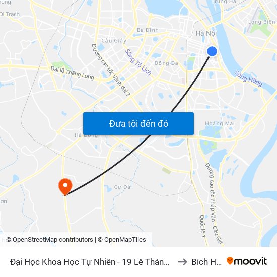 Đại Học Khoa Học Tự Nhiên - 19 Lê Thánh Tông to Bích Hòa map