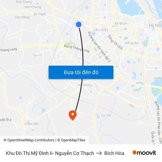 Khu Đô Thị Mỹ Đình Ii- Nguyễn Cơ Thạch to Bích Hòa map