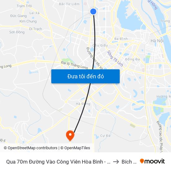 Qua 70m Đường Vào Công Viên Hòa Bình - Phạm Văn Đồng to Bích Hòa map