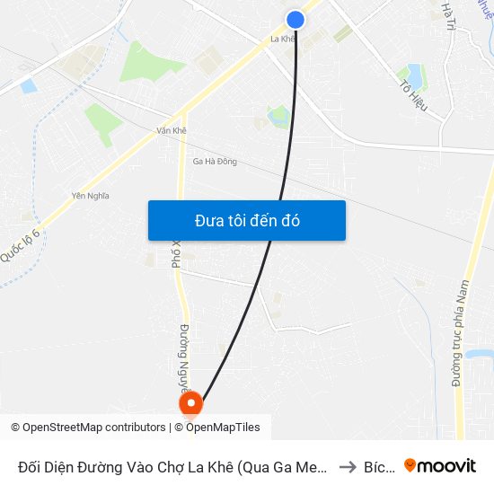 Đối Diện Đường Vào Chợ La Khê (Qua Ga Metro La Khê) - 405 Quang Trung (Hà Đông) to Bích Hòa map