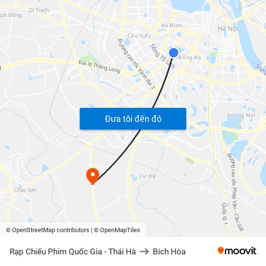 Rạp Chiếu Phim Quốc Gia - Thái Hà to Bích Hòa map