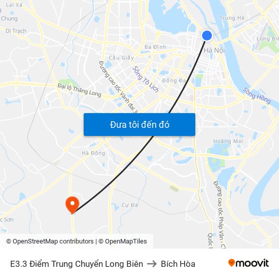 E3.3 Điểm Trung Chuyển Long Biên to Bích Hòa map