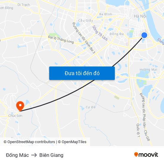 Đống Mác to Biên Giang map