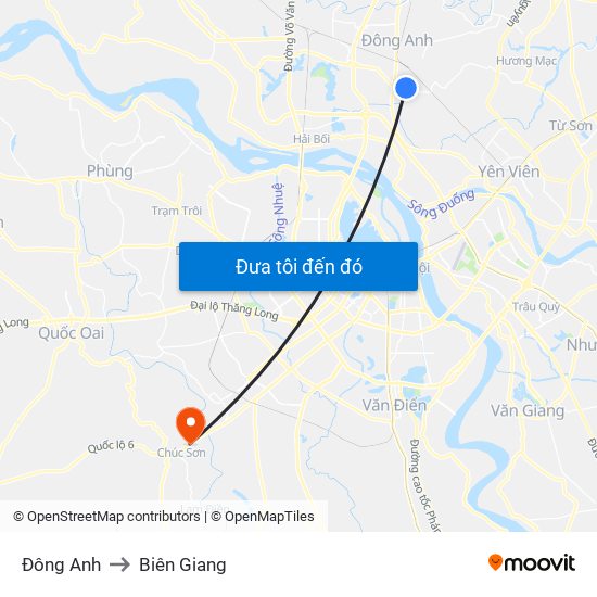 Đông Anh to Biên Giang map