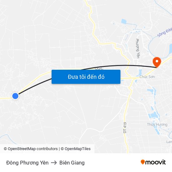 Đông Phương Yên to Biên Giang map