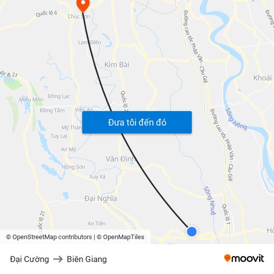 Đại Cường to Biên Giang map