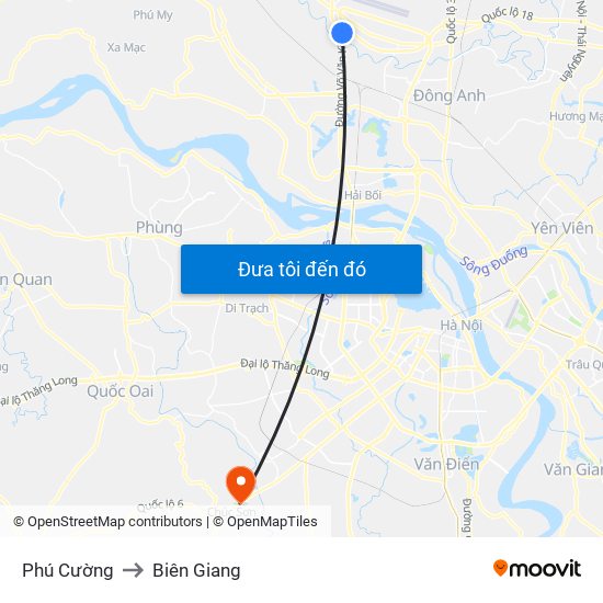 Phú Cường to Biên Giang map