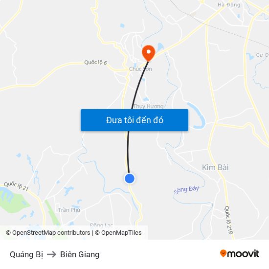 Quảng Bị to Biên Giang map