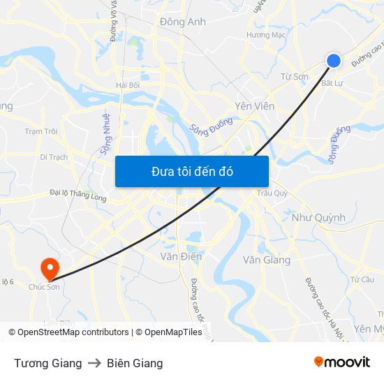 Tương Giang to Biên Giang map