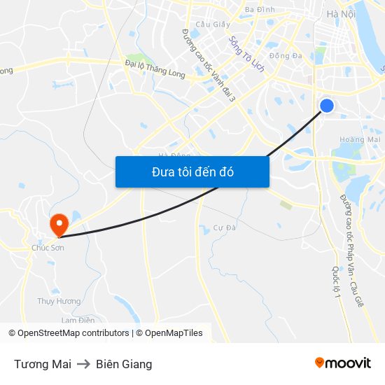 Tương Mai to Biên Giang map