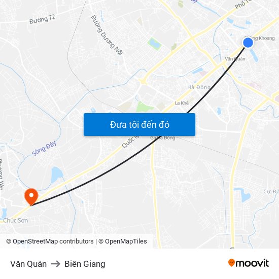 Văn Quán to Biên Giang map