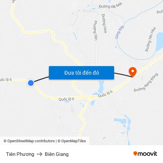 Tiên Phương to Biên Giang map