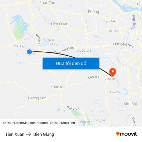 Tiến Xuân to Biên Giang map
