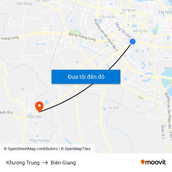 Khương Trung to Biên Giang map