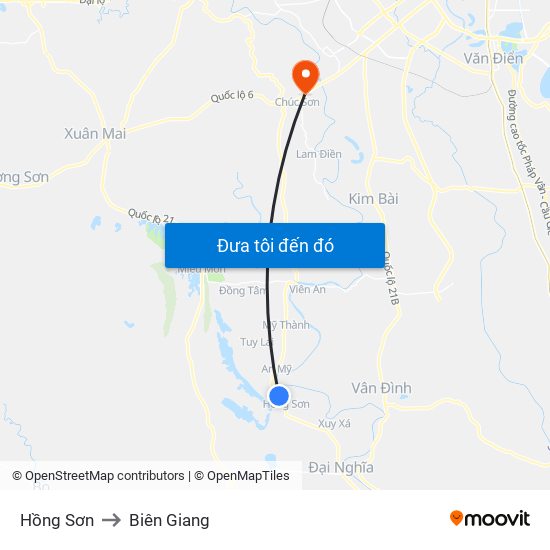 Hồng Sơn to Biên Giang map